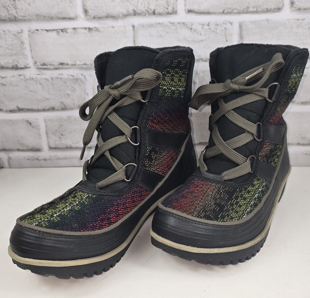 Sorel Tivoli II Blanket Suede Waterproof Boots Women’s Size 8 Snow Shoes Lace Up